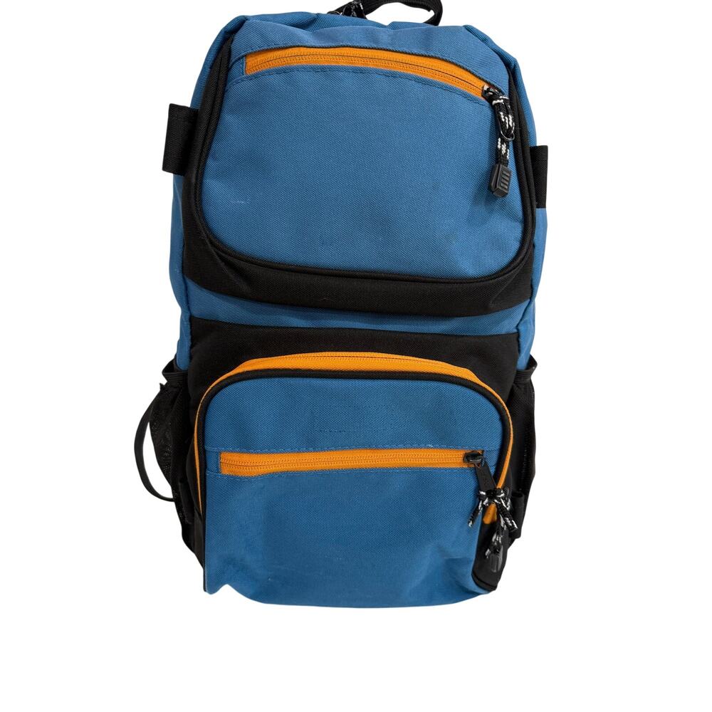 Blue Orange Backpack Multi Pocket Travel Hiking Outdoor Sport Daypack Black 18in